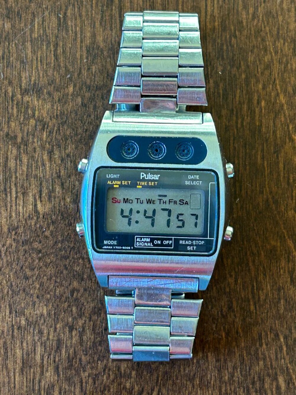 Vintage PULSAR by Seiko Wristwatch Y703-5009A Digital Quartz LCD 1978 Rare!
